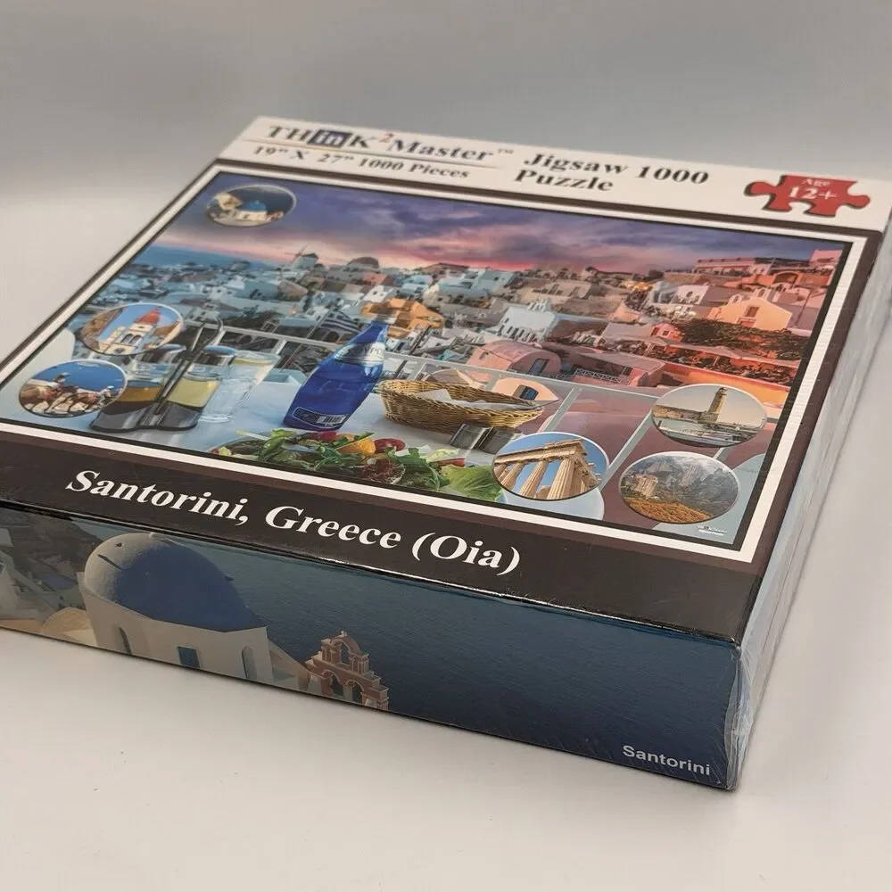 THinK2Master Santorini Greece Oia 1000 Piece Jigsaw Puzzle Travel New Sealed